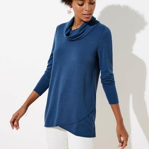 NWT LOFT Crossover Hem Cowl Neck Top